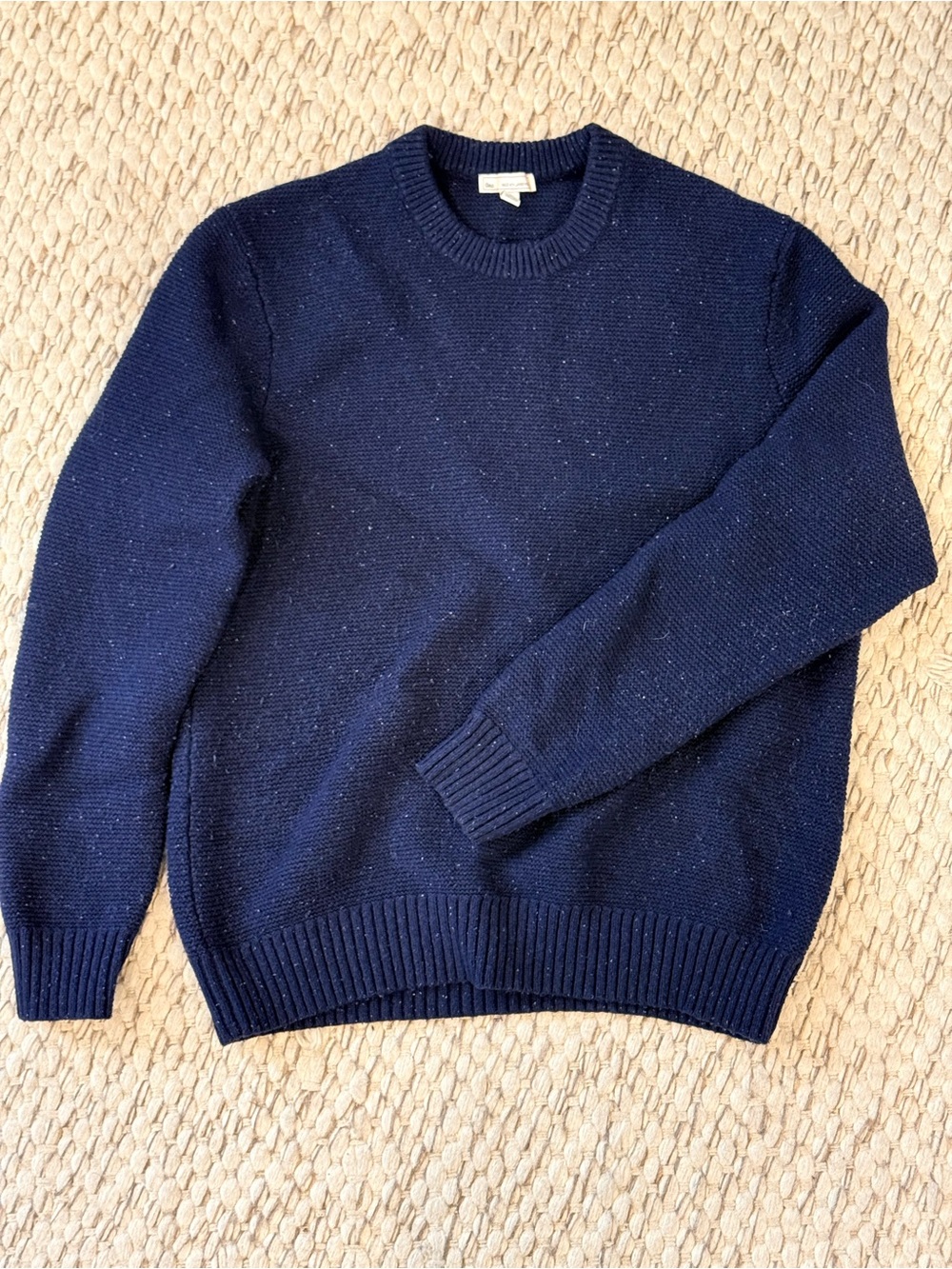 Gap Men’s XL Navy Blue Lambswool Blend Crewneck Sweater
